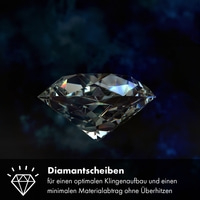 Diamant, Diamantscheiben, optimaler Klingenaufbau, Materialabtrag ohne Überhitzen, Schmuck