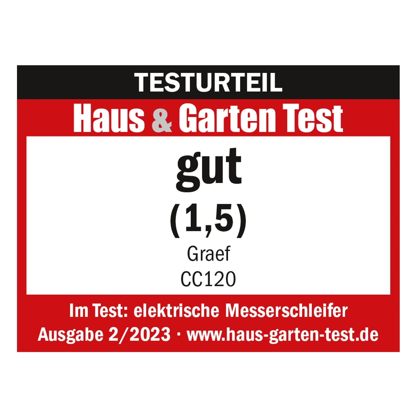 Test result Haus & Garten Test good (1.5) Graef CC120 electric knife sharpener