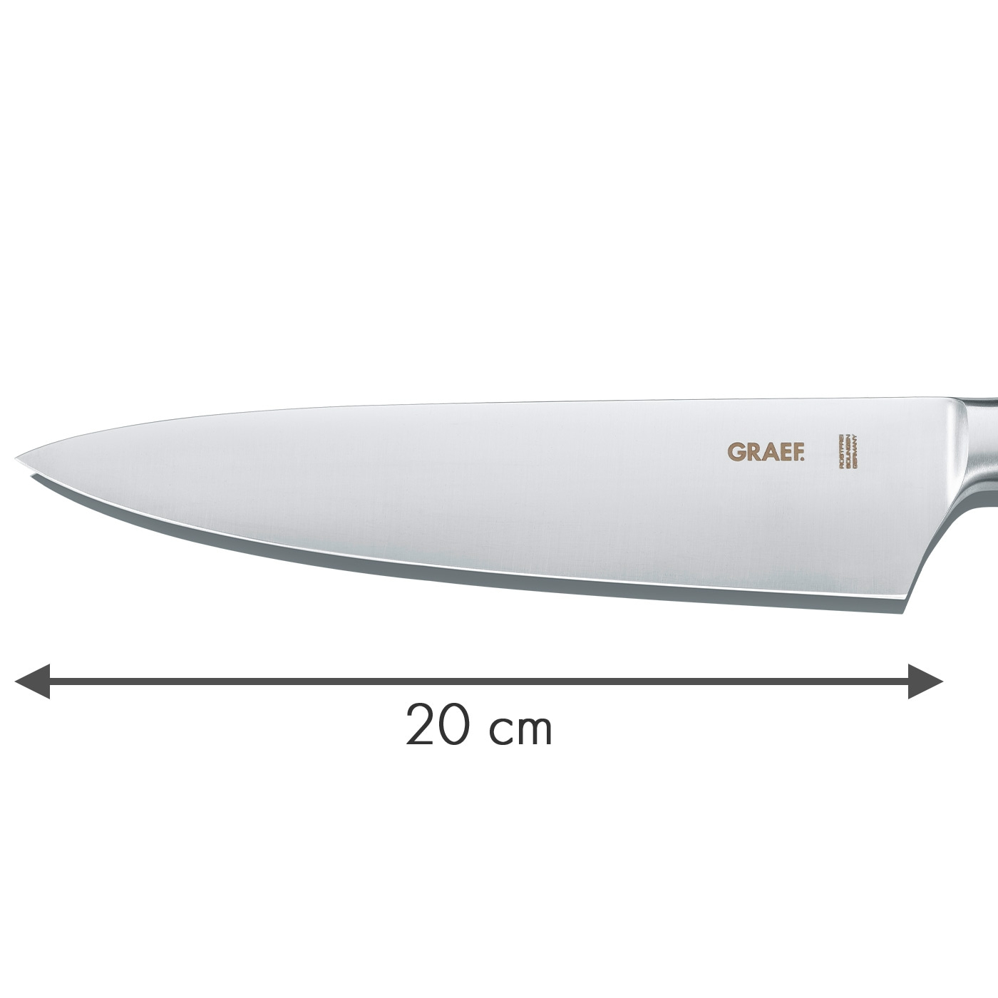 Messer mit 20 cm Klinge, GRAEF-Logo, Küchenutensil, scharfes Werkzeug, Edelstahl