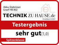 Akku-Stabmixer Graef HB 802, Testergebnis sehr gut (1,0), Spitzenklasse, Technik zu Hause
