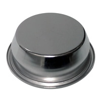 Metallbecher, glänzend, rund, mit breitem Rand, für Kaffee oder Espresso