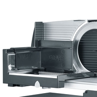 Graef-Allesschneider, Detailaufnahme, graue Farbe, Edelstahl, Küchengerät, Nahaufnahme