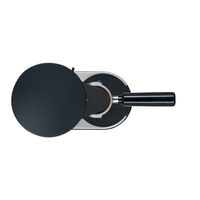 Kaffeemaschine, Espresso, Siebträger, Deckel, Kaffee, schwarz, rund, Gerät, Detail, von oben