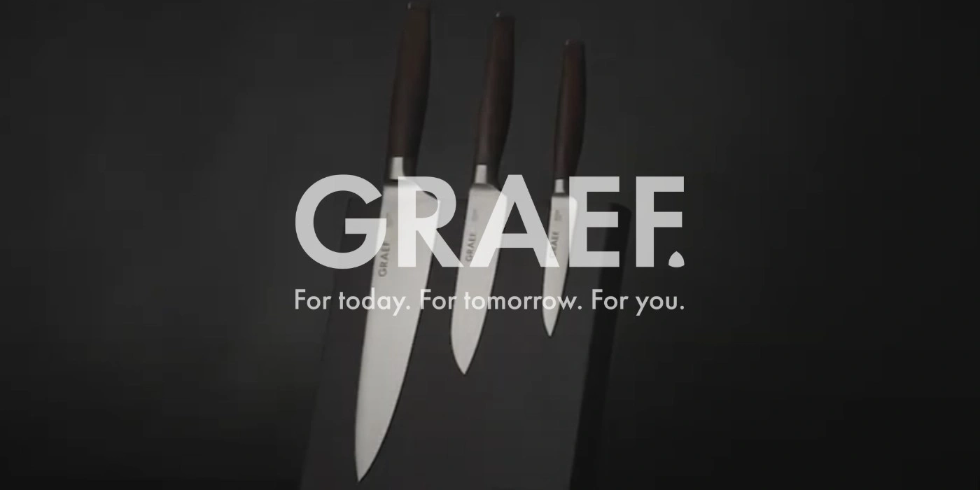 Knife set with logo and slogan: For today. For tomorrow. For you.
