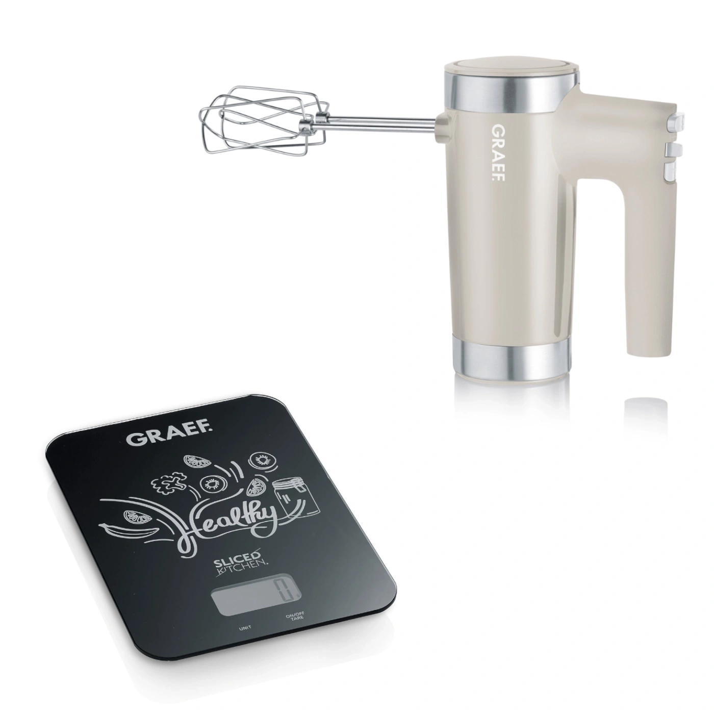 Hand mixer HM508, taupe + kitchen scales KS202 The practical set for the kitchen