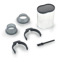 Küchengerät mit Behälter, Deckel, Bürste und Zubehörteile für die Zubereitung