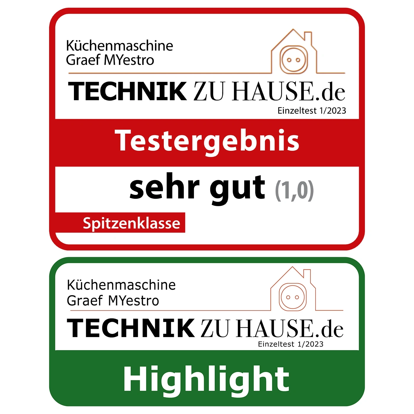 Küchenmaschine Graef MYestro, Testergebnis sehr gut, Technik zu Hause.de, Highlight