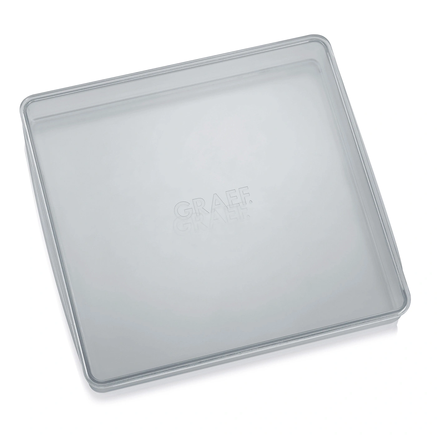 Graff baking pan, square, transparent, empty, isolated, white background