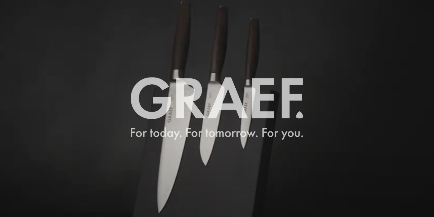Knife set with logo and slogan: For today. For tomorrow. For you.