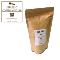 Kaffeebohnen-Packung mit Espresso Coffein Wecker, 100% Canephora, Ganze Bohnen