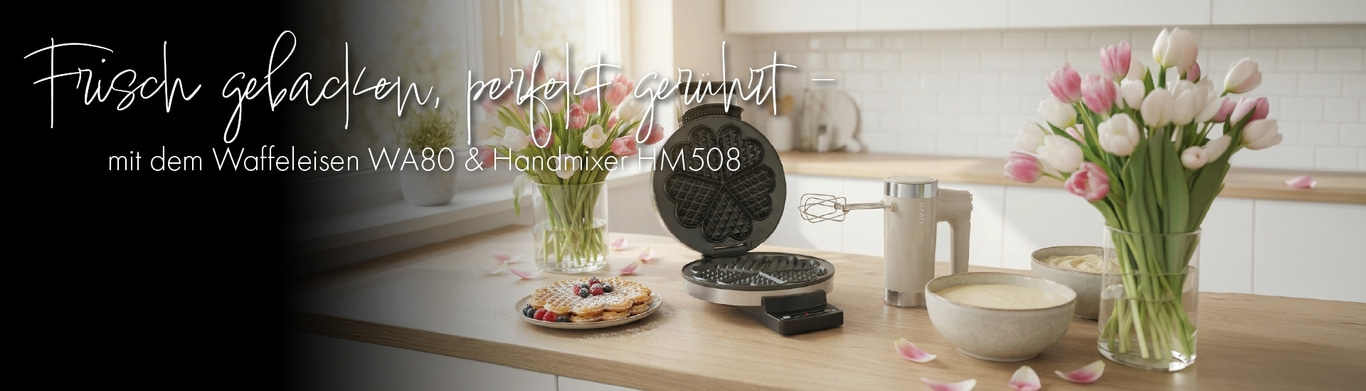 Frisch gebacken, perfekt gerührt mit Waffeleisen und Handmixer.