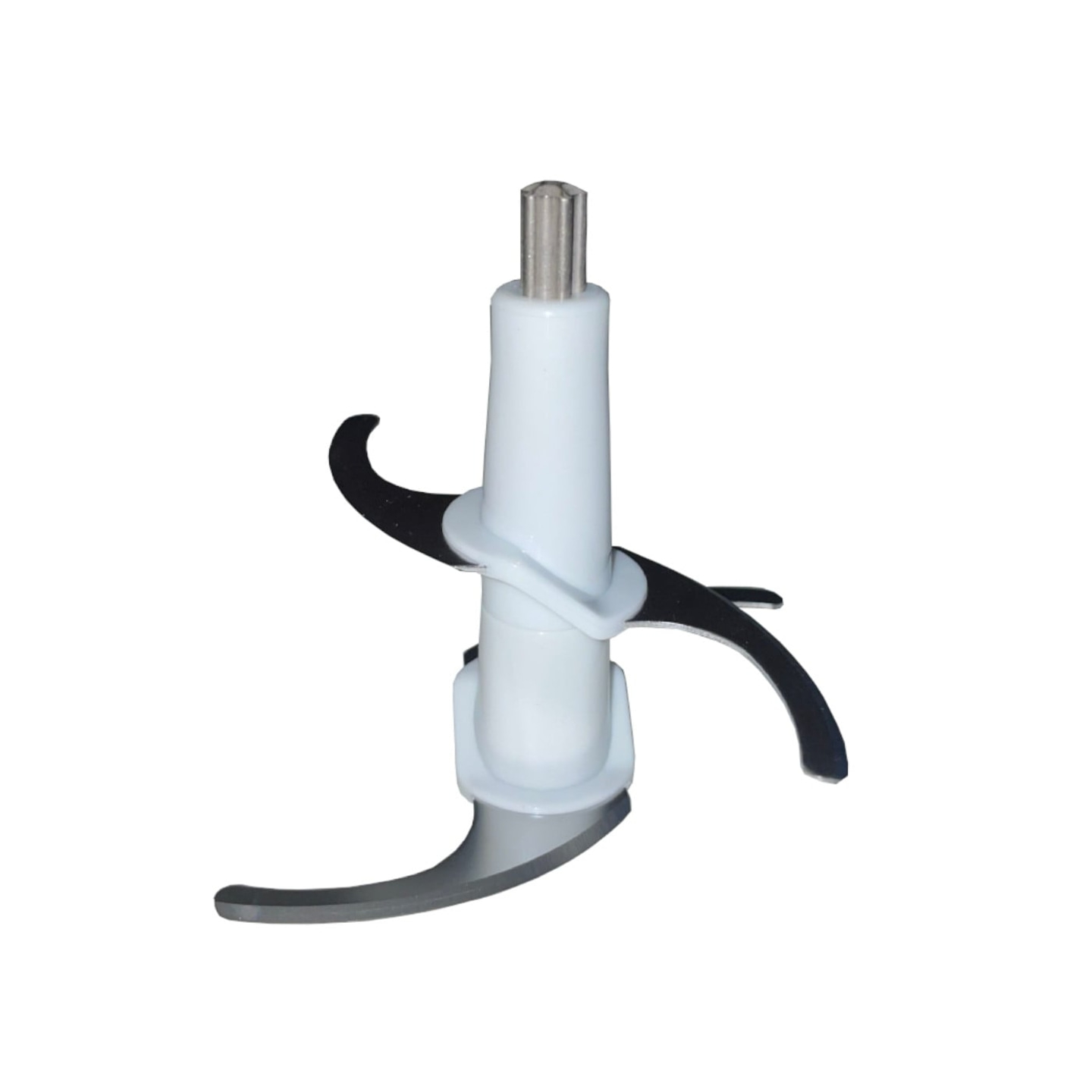 Zerkleinerungsklingen für Küchenmaschine, weiß und metallisch, isoliert