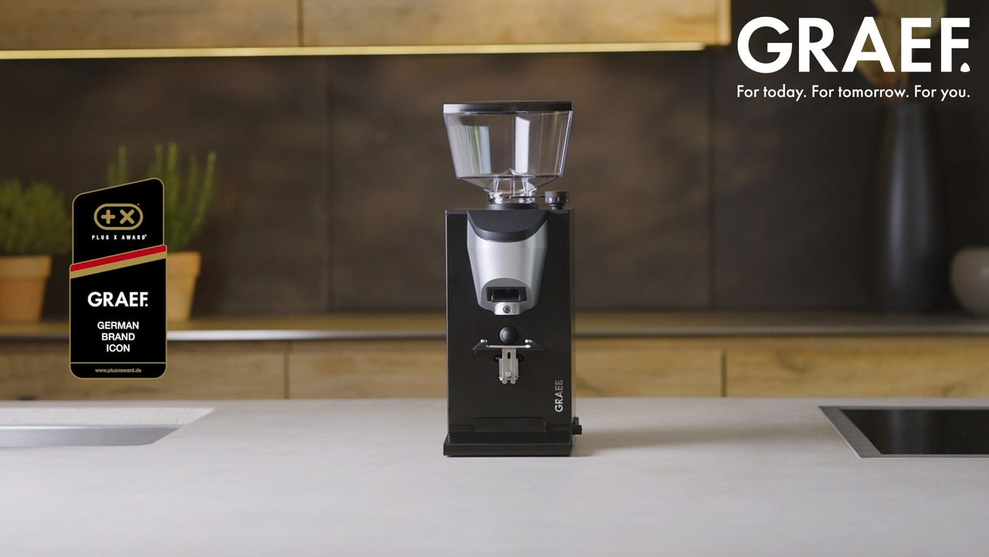 Kaffeemühle GRAEF, ausgezeichnet mit dem Plus X Award, deutsches Marken-Icon.