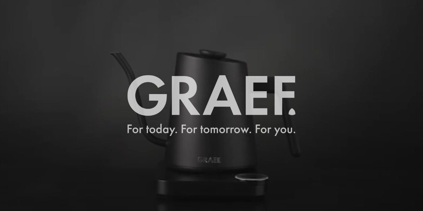 GRAEF kettle, black, for today, tomorrow, and you. Modern design and style.