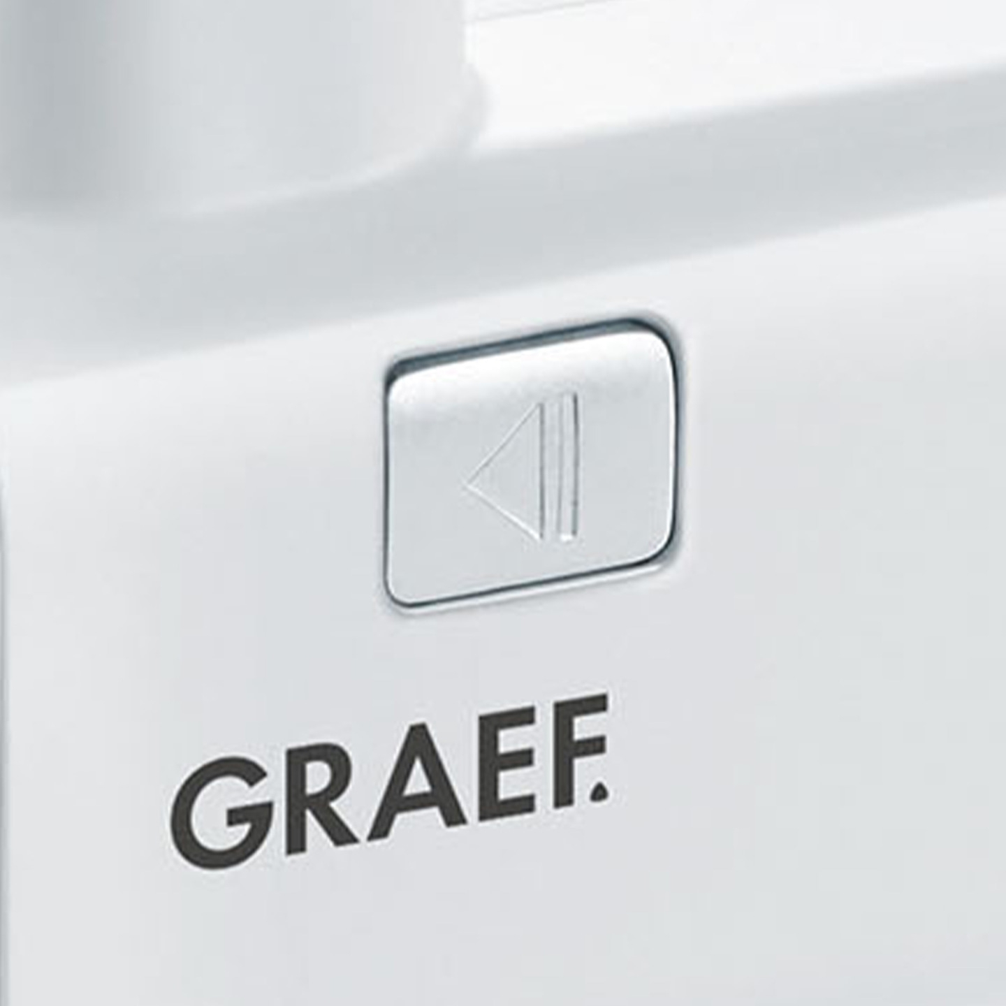 Graef-Gerät mit Play-Taste und Logo auf weißem Hintergrund