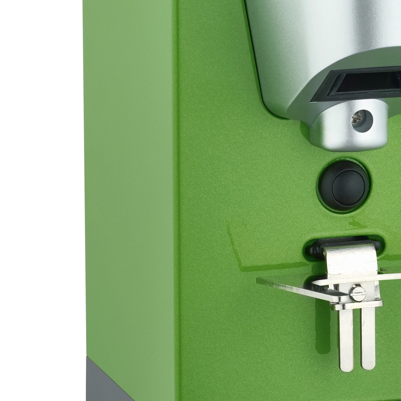 Grüne Maschine mit Knopf und Hebel, Nahaufnahme, Detailaufnahme, Gerät