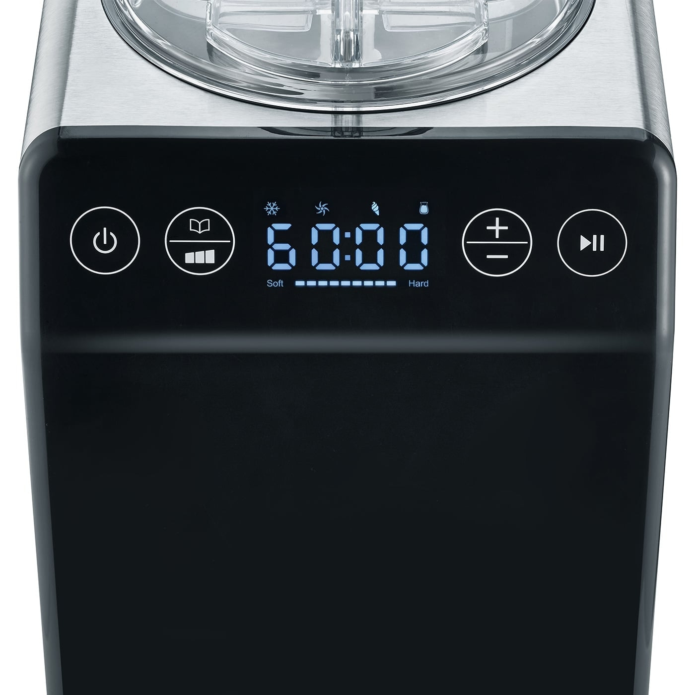 Eiscreme-Maschine mit Bedienfeld und digitaler Anzeige, schwarz