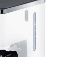 Kaffeemaschine mit Wasserstandsanzeige, weiß und grau, nahaufnahme