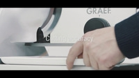 Graef-Schneidemaschine, Präzision, Fleisch, Schneiden, Detail, Nahaufnahme, Text, Genauigkeit, Küche, Gerät