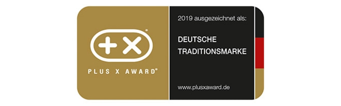 Plus X Award 2019 ausgezeichnet als Deutsche Traditionsmarke