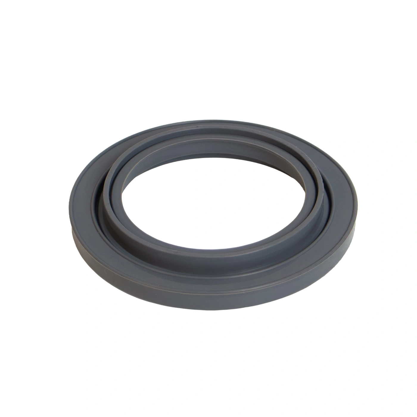 Gray sealing ring with two concentric rings on a white background.