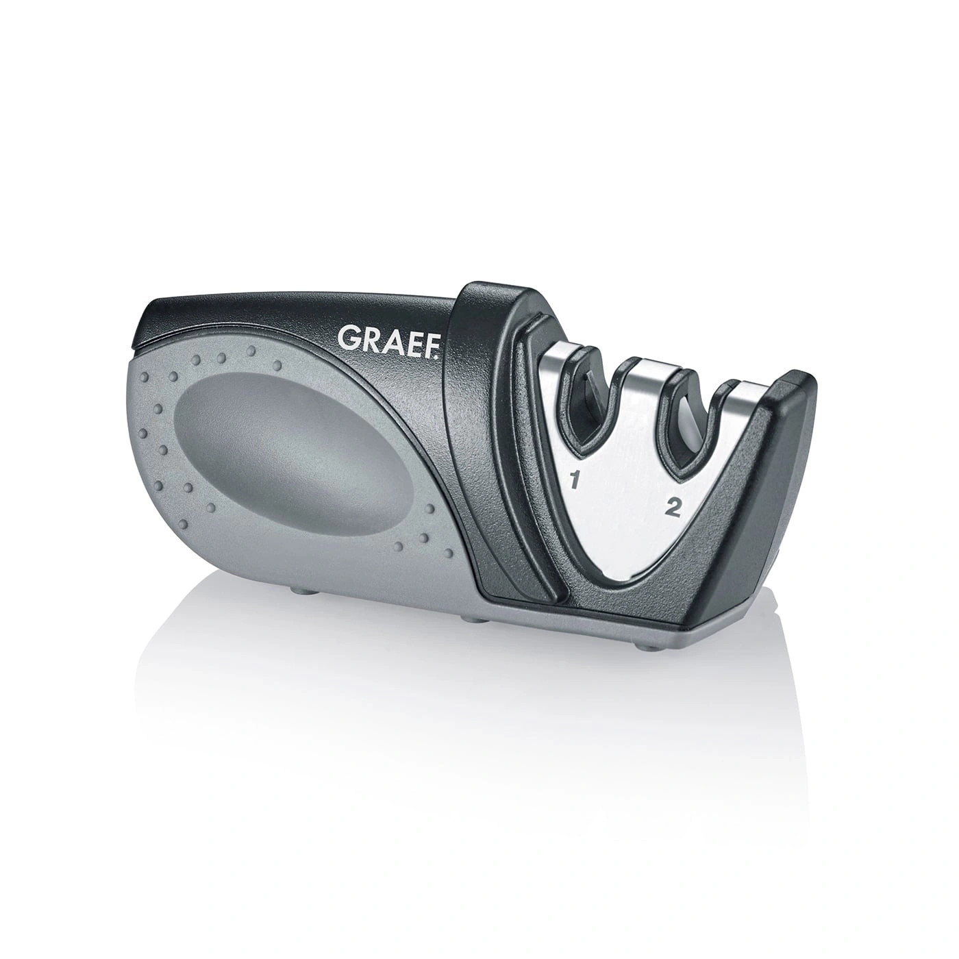 Graef knife sharpener, gray and black, for sharpening knives, kitchen utensil