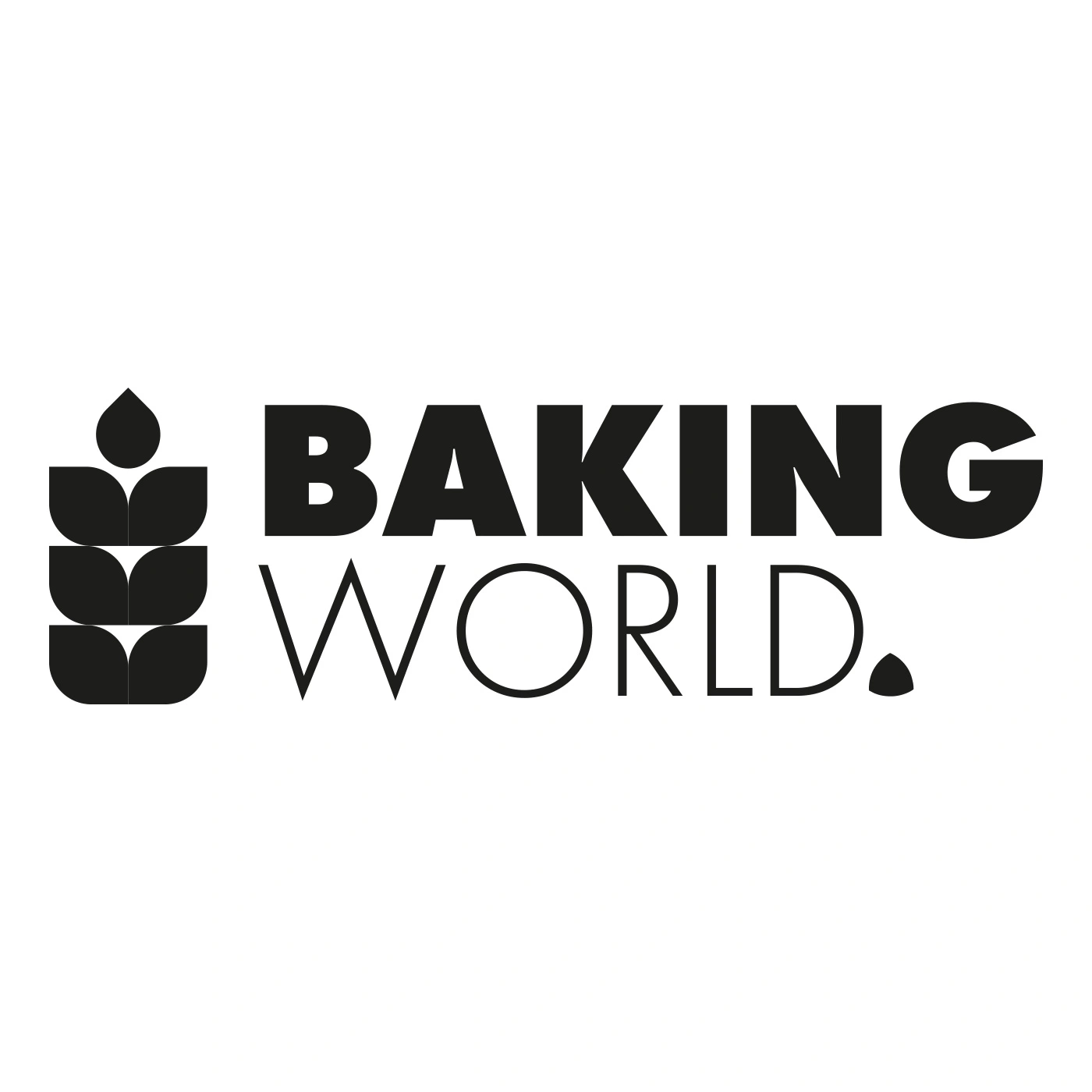 A logo featuring a wheat stalk symbol and the words "BAKING WORLD."