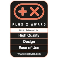 Plus X Award 2020 for High Quality, Design, and Ease of Use.
