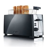 Graef Toaster mit Toastbrot, schwarz und silber, modernes Design, Küche