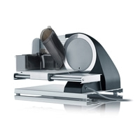 Graef electric slicer, black, with cutting blade and accessories, close-up shot