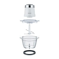 Graef food chopper, disassembled, white, transparent, kitchen appliance, chopping ingredients