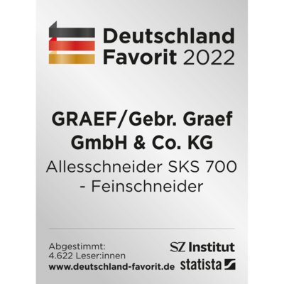 Award Deutschland Favorit 2022 for GRAEF Allesschneider SKS 700 Feinschneider