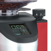 Kaffeemühle mit Display und Einstellrad für die Mahlfeinheit.