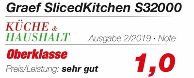 Graef SlicedKitchen S32000 Bewertung: 1,0, Ausgabe 2/2019, Oberklasse, Preis/Leistung: sehr gut