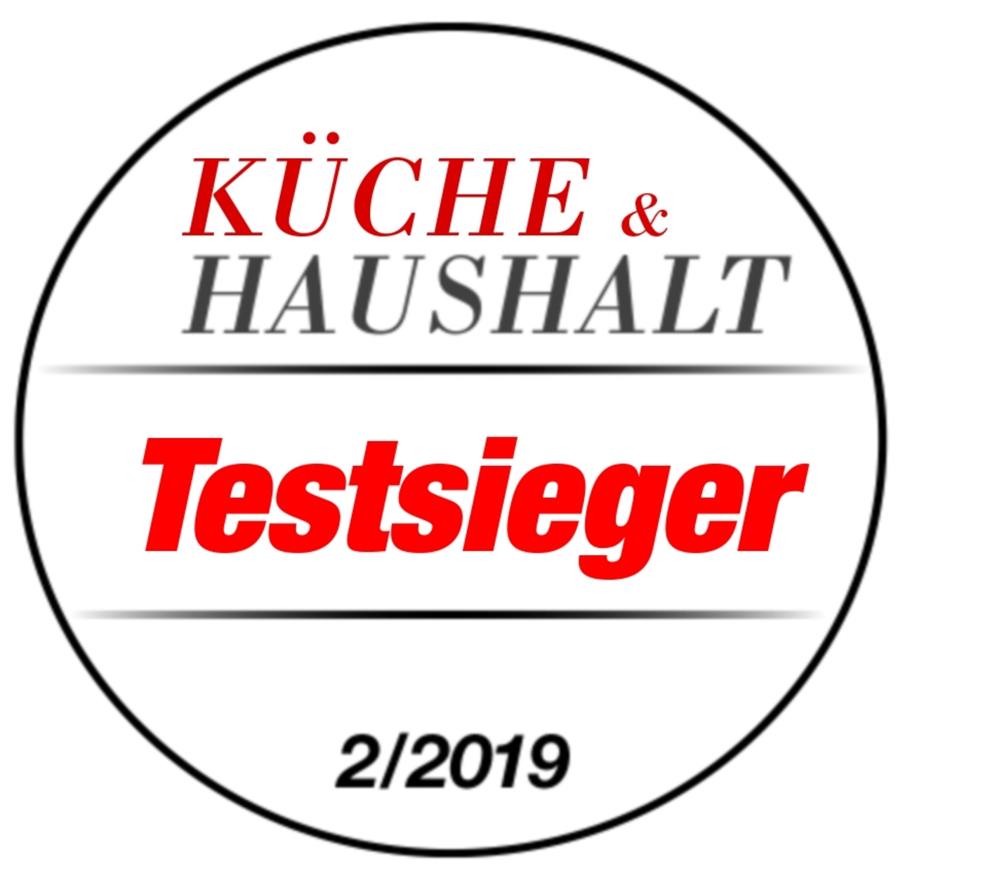 Küchen & Haushalt Testsieger 2/2019 Auszeichnung im Kreis
