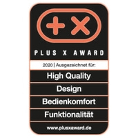 Plus X Award 2020 for High Quality, Design, Bedienkomfort, and Functionality