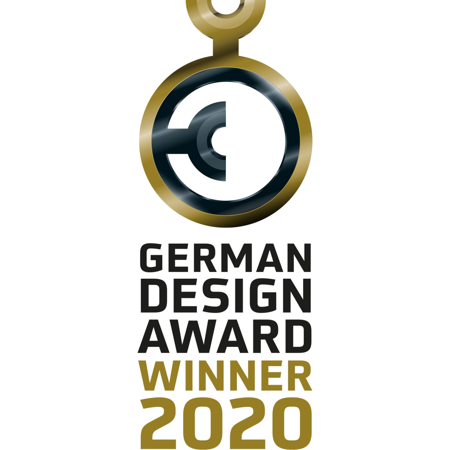 German Design Award Winner 2020 logo, gold and black design