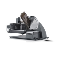 Graef electric slicer, gray, with container and cable, kitchen appliance, food preparation
