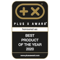 Plus X Award, bestes Produkt des Jahres 2020, Auszeichnung, Logo, schwarz