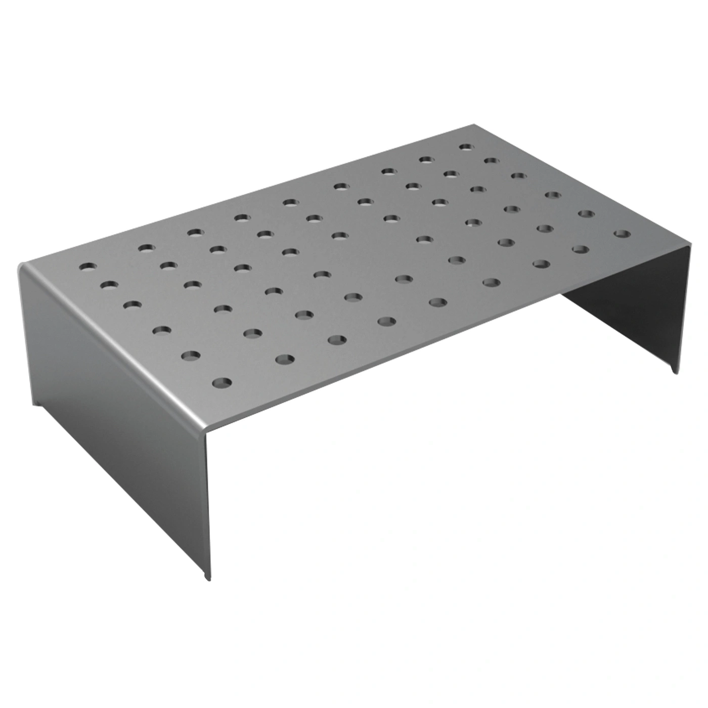 Metal rack with holes, for laboratory use, isolated on white background