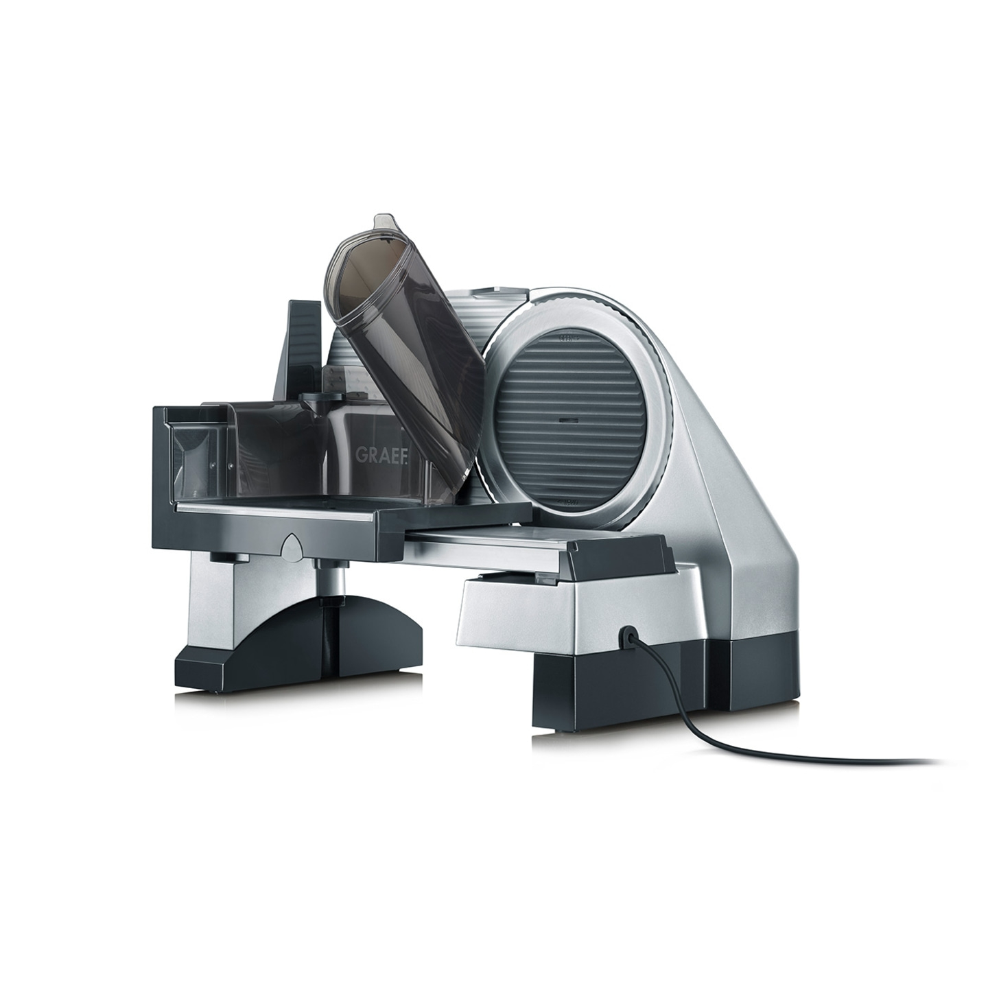 Graef Allesschneider, silber und schwarz, elektrisch, Küchengerät, Lebensmittel