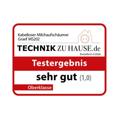 Testergebnis sehr gut mit 1,0 für kabellosen Milchaufschäumer