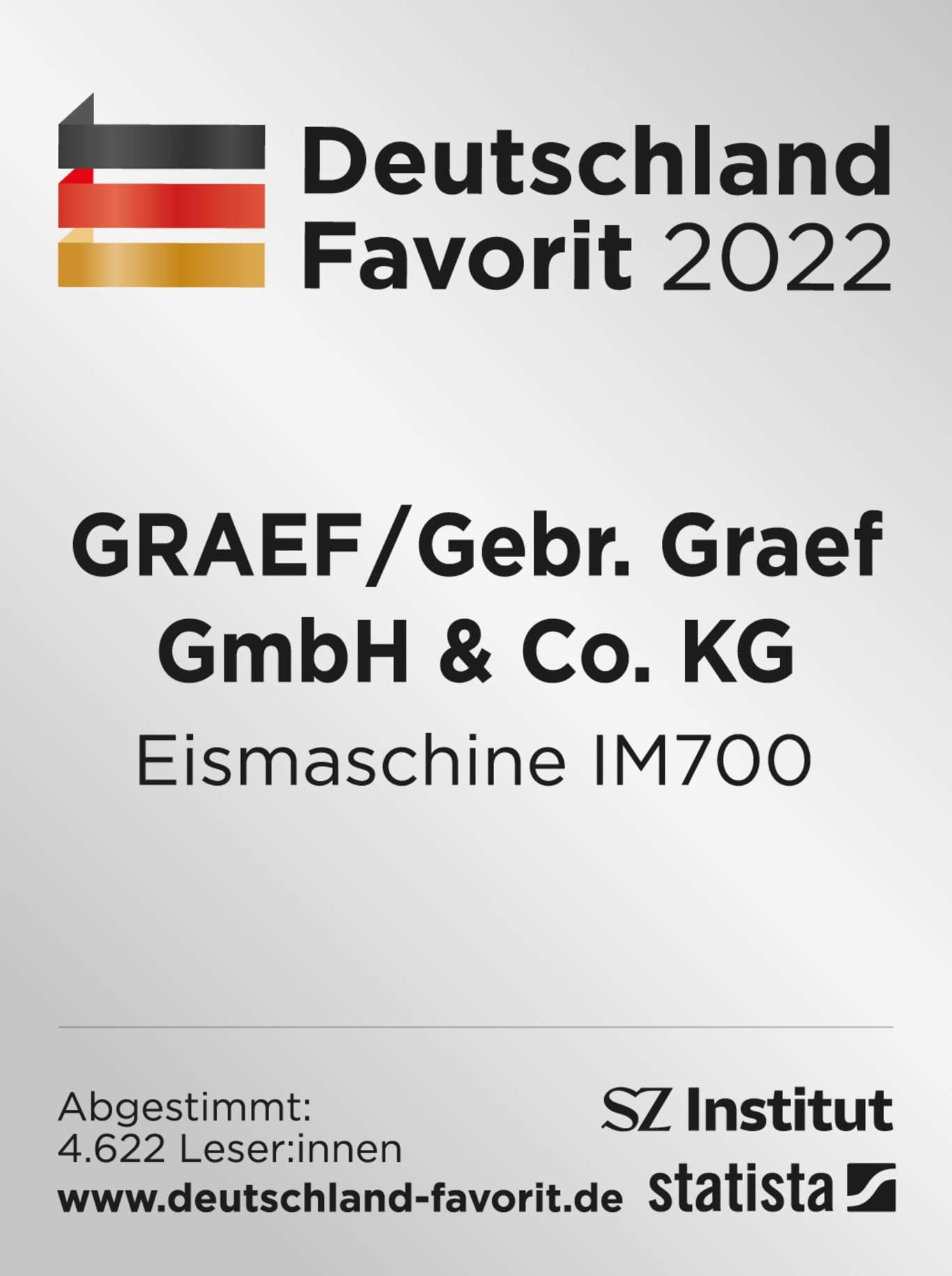 Deutschland Favorit 2022, GRAEF/Gebr. Graef GmbH & Co. KG Eismaschine IM700, SZ Institut