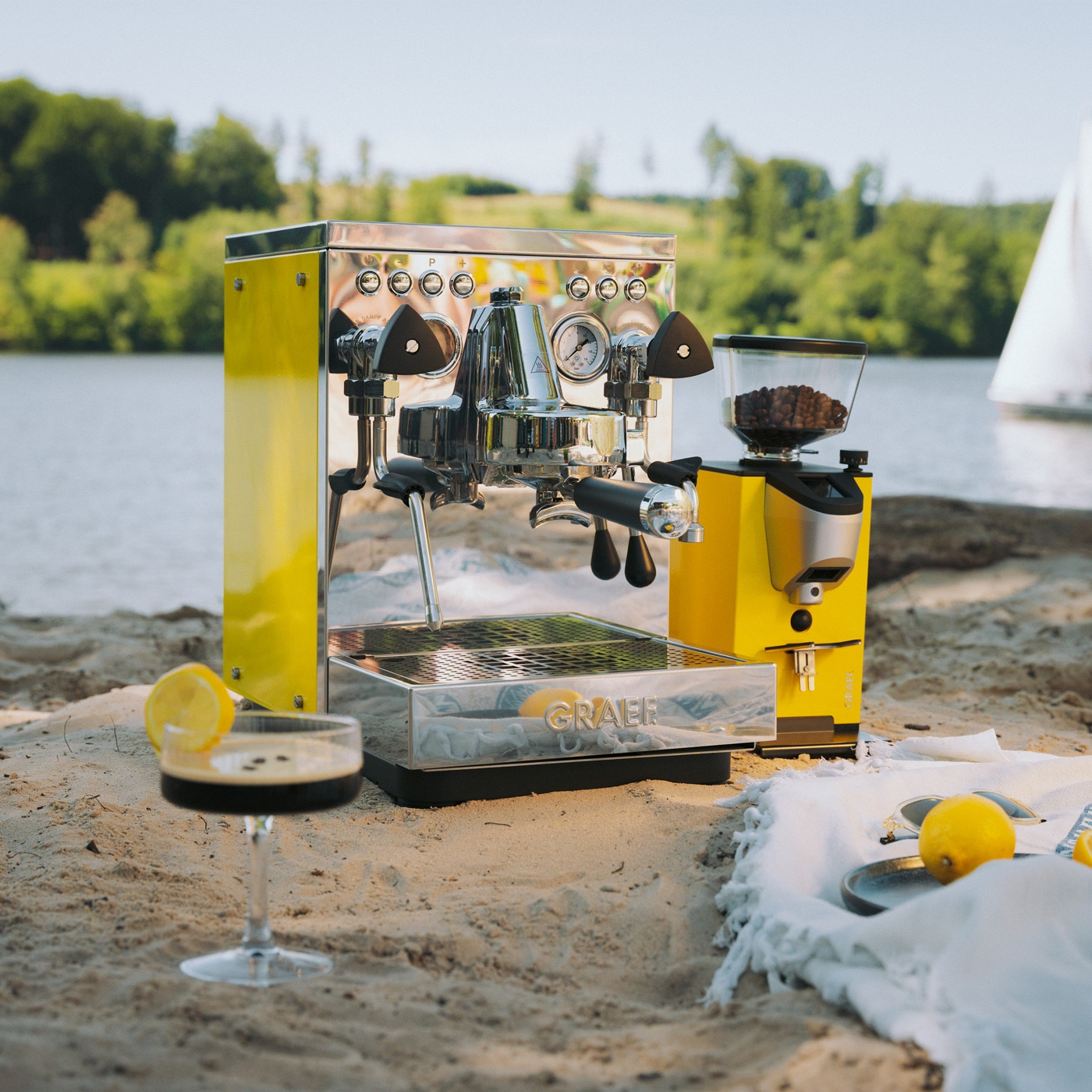 Portafilter espresso machine Estessa stainless steel / yellow