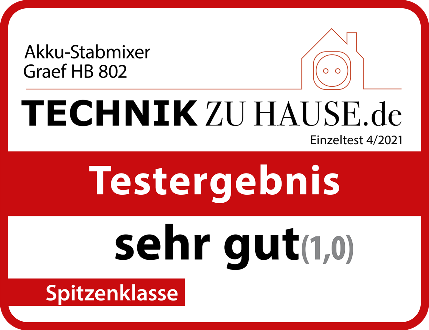 Akku-Stabmixer Graef HB 802, Testergebnis sehr gut (1,0), Spitzenklasse, Technik zu Hause