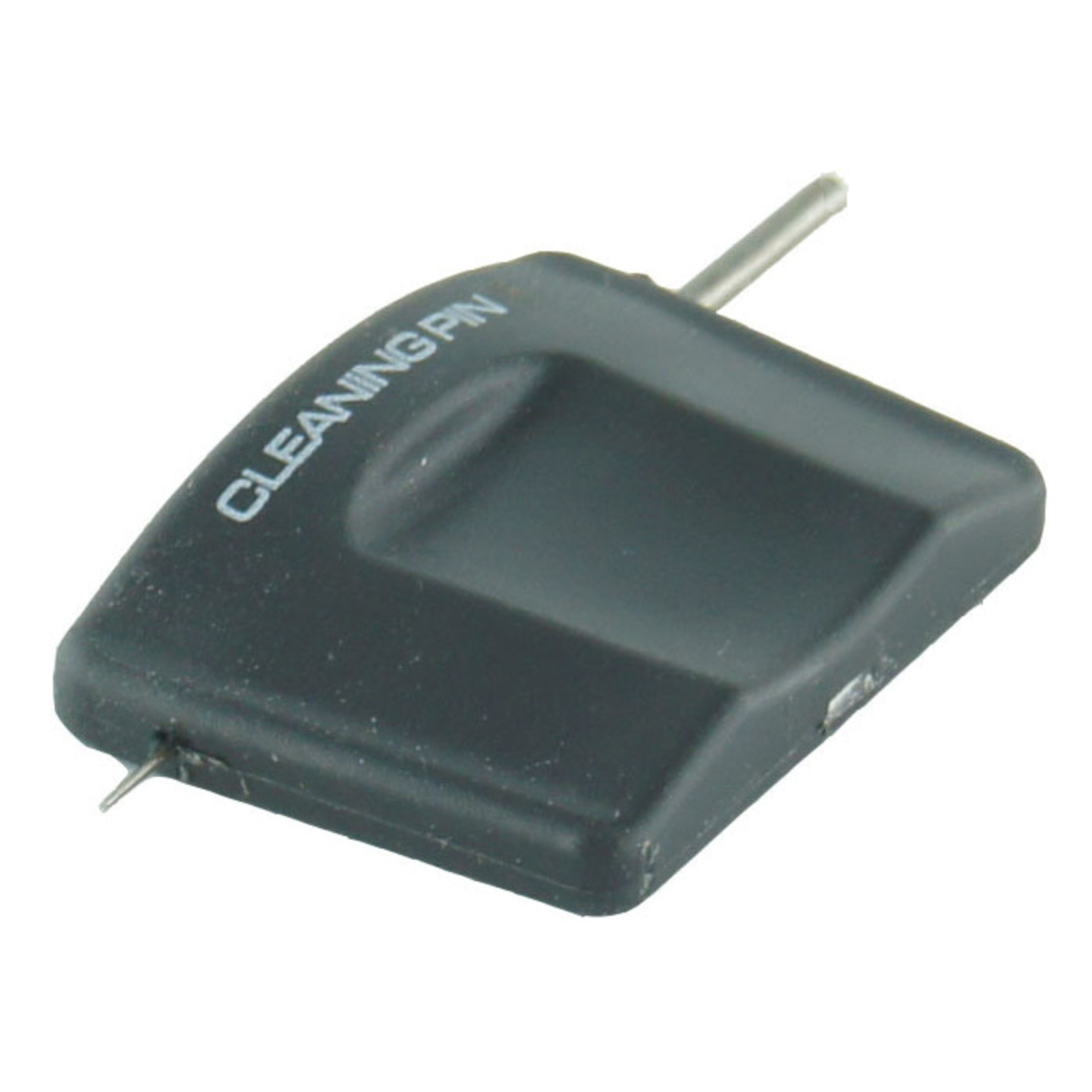 Reinigungsstift, schwarz, mit Metallstift, zum Reinigen, Werkzeug, Nahaufnahme, isoliert