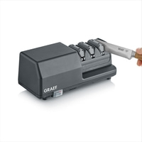 Graef knife sharpener with knife, gray, for sharpening knives