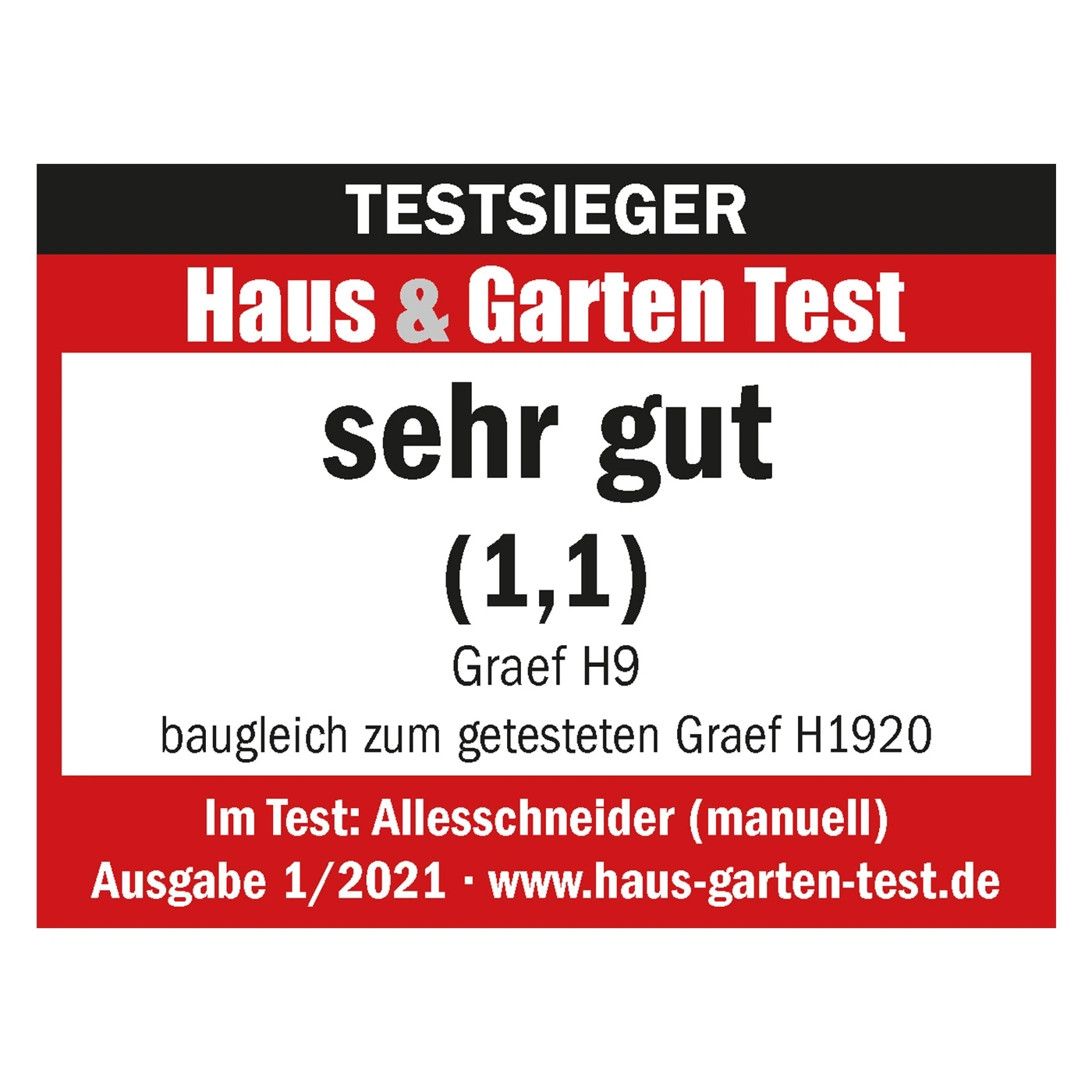 Test winner Haus & Garten Test, very good (1.1), Graef H9, food slicer, issue 1/2021
