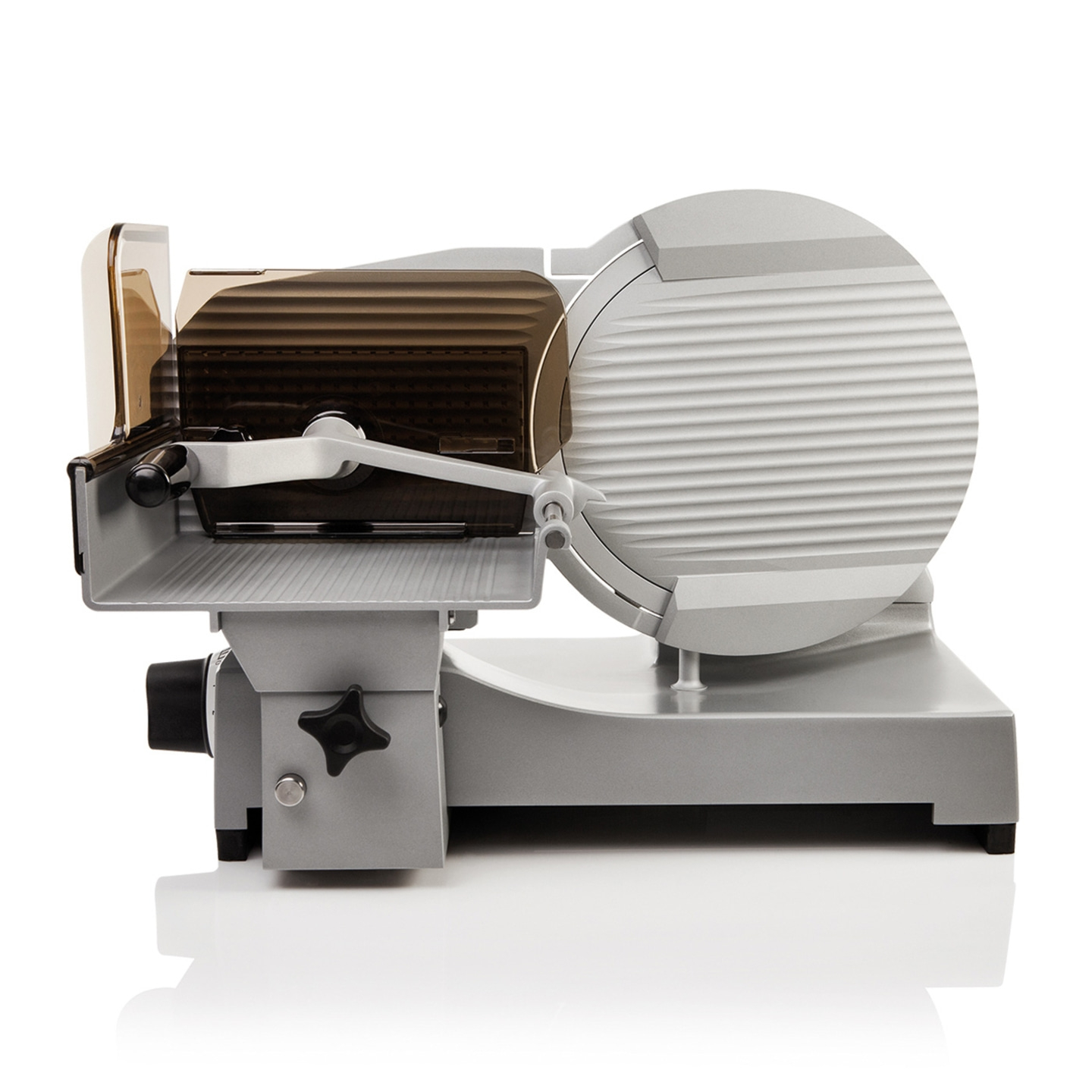 Fleischschneider, silberfarben, professionell, mit Schutz, für Lebensmittel, Küche, Restaurant.