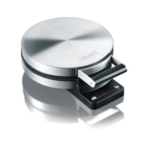 Graef Waffeleisen, rund, Edelstahl, mit Griff und digitaler Anzeige, modernes Design